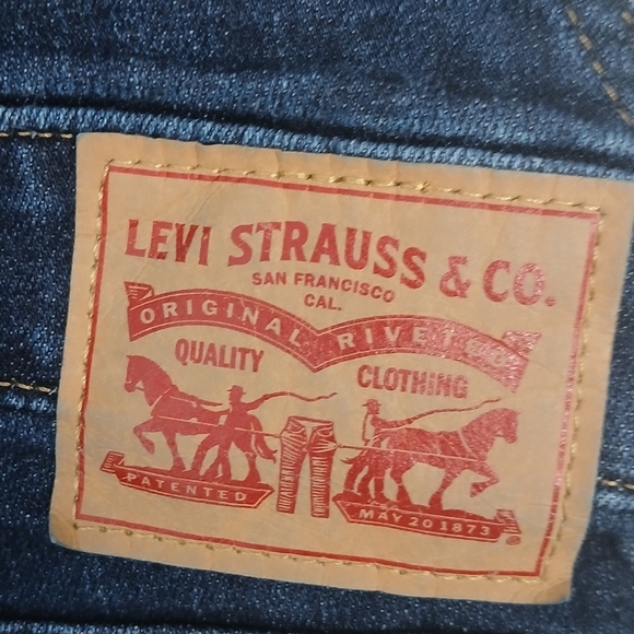 Levi's Overalls Utility Bib Skinny Leg Side Zipper Stretch Dark Wash Size 24 - Picture 15 of 16